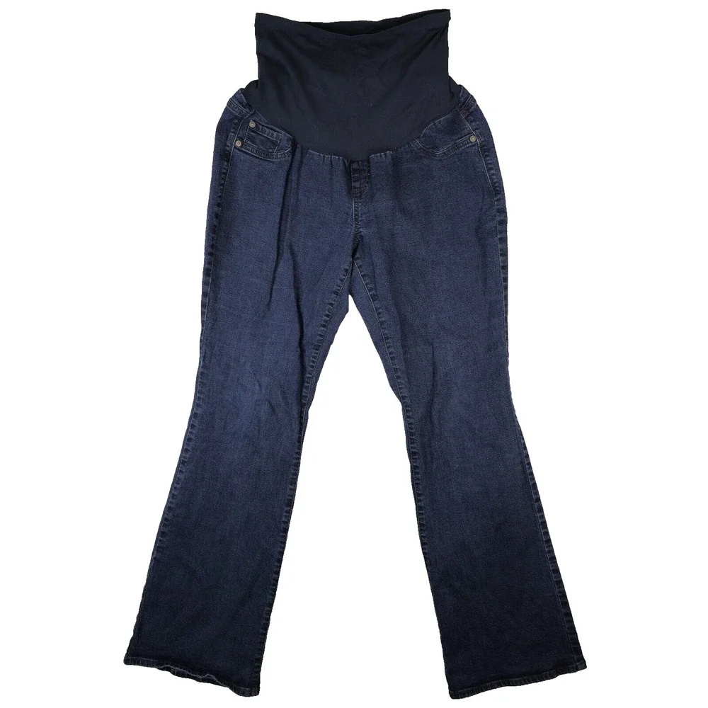 Indigo Blue Maternity Jeans Womens XLL Boot Cut Flare 33x31 - Picture 1 of 9